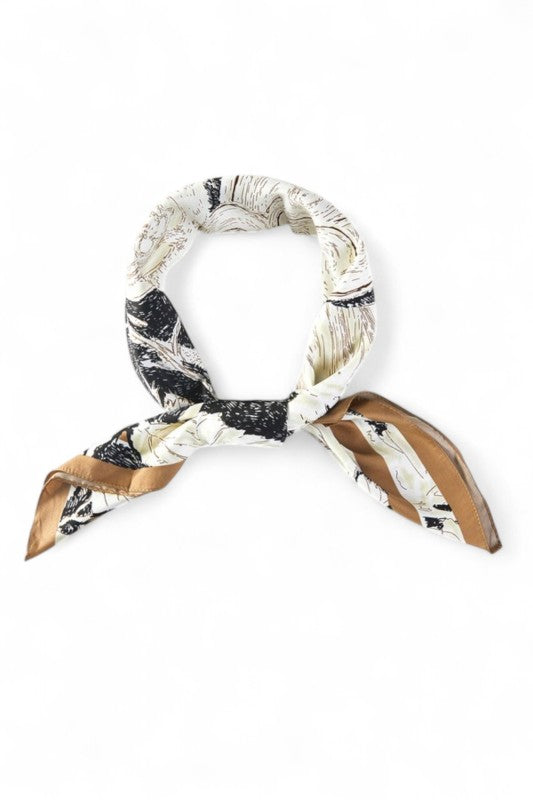 Floral Printed Silky Square Scarf