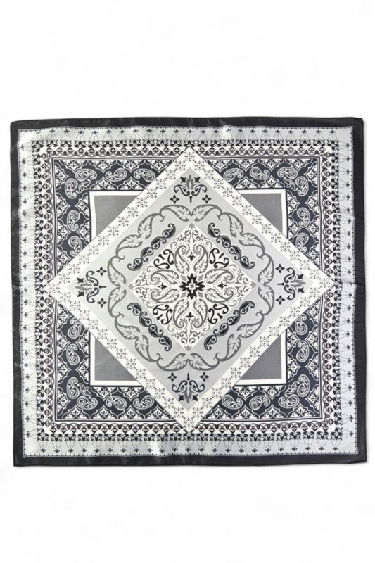 Oriental Arabesque Printed Bandana Square Scarf