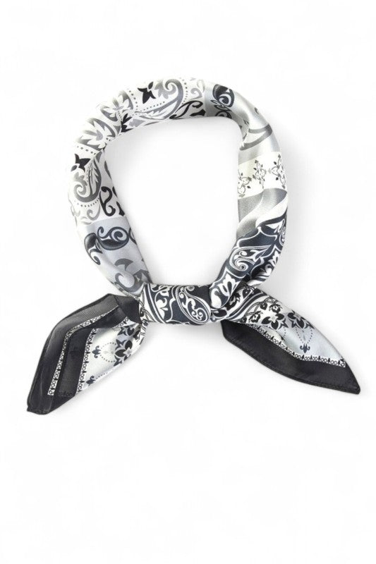 Oriental Arabesque Printed Bandana Square Scarf