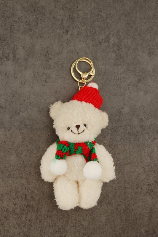 Christmas Teddy Bear Plush Versatile Keychain