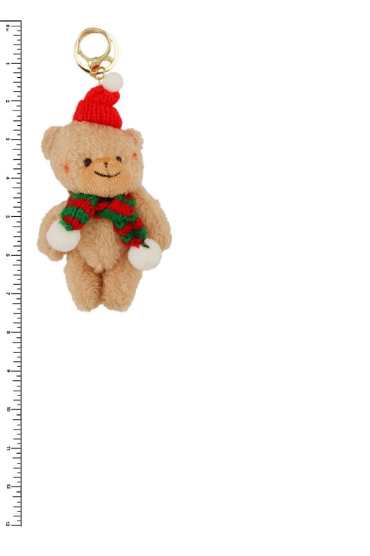 Christmas Teddy Bear Plush Versatile Keychain