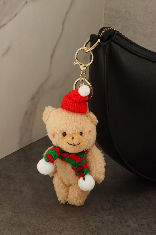 Christmas Teddy Bear Plush Versatile Keychain