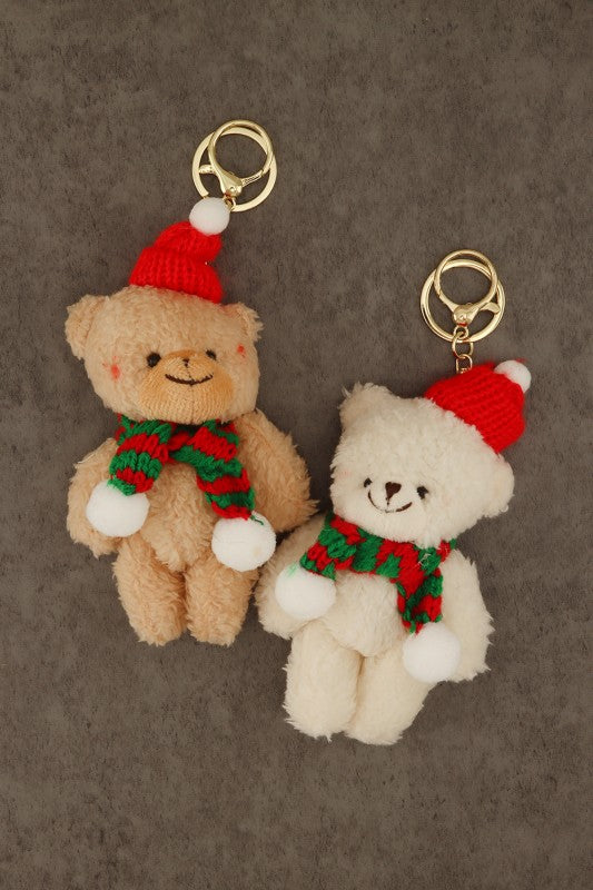 Christmas Teddy Bear Plush Versatile Keychain