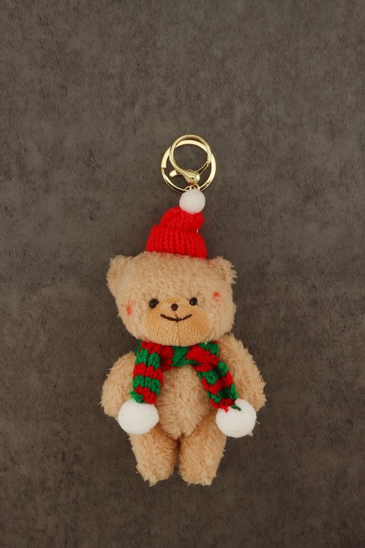 Christmas Teddy Bear Plush Versatile Keychain