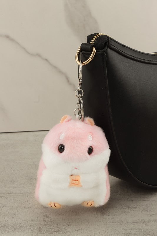 Soft Fur Plush Hamster Keychain