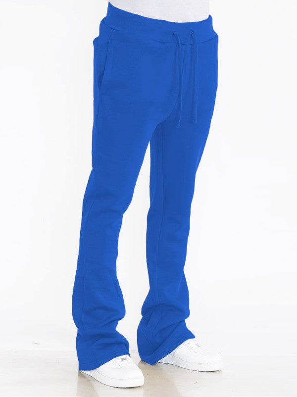 Solid Stacked Flare Track Pants