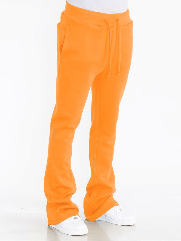 Solid Stacked Flare Track Pants
