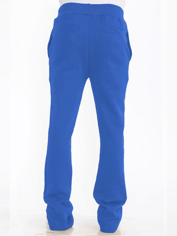 Solid Stacked Flare Track Pants