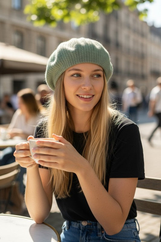 Brushed Wool Structure Beret