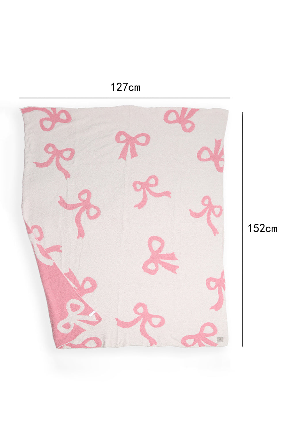 Rose Red 127*152cm Bow Printed Cozy Soft Throw Blanket