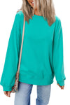 Orange Plain Drop Shoulder Crewneck Pullover Sweatshirt