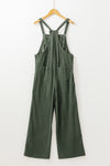 Jungle Green Plus Size Side Pockets Corduroy Overall