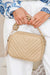 Oatmeal Chevron Stitch PU Leather Chain Strap Shoulder Bag