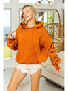 BiBi Ruched Long Sleeve Washed Fleece Hoodie