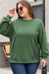 Apricot Loose Patchwork Crewneck Plus Size Sweatshirt