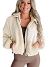 Jet Stream Zip Up Pocketed Hooded Sherpa Jacket