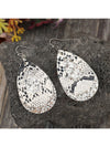 PU Leather Sequin Teardrop Earrings