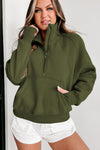 Flamingo Zip Up Stand Collar Ribbed Thumbhole Sleeve Sweatshirt