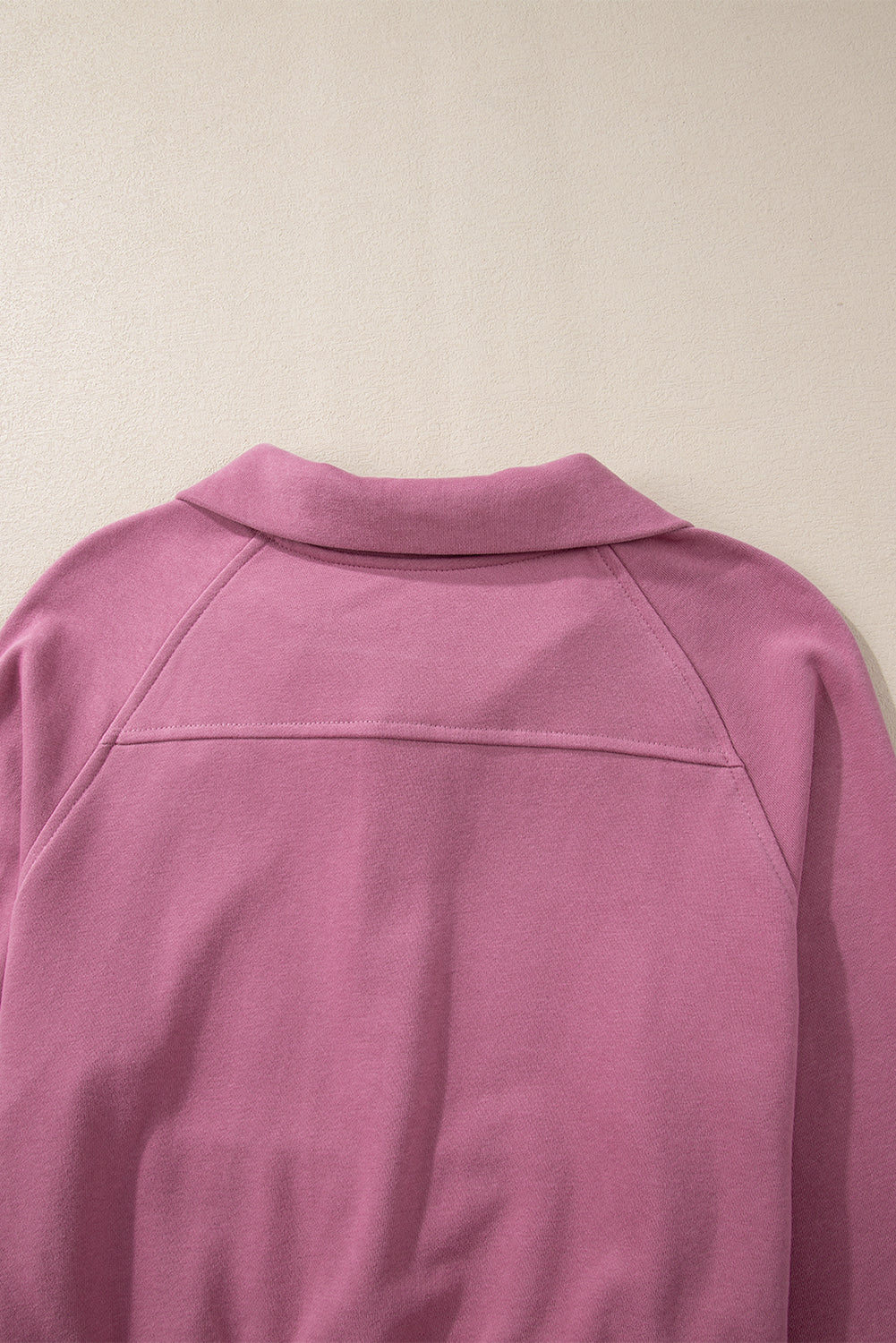 Parchment Quarter Zip Stand Neck Kangaroo Pocket Sweatshirt