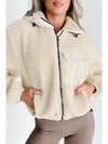 Jet Stream Zip Up Pocketed Hooded Sherpa Jacket