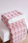 Pink Soft Diamond Pattern Plush Blanket