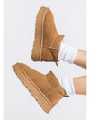 Chestnut Faux Fur Lined Suede Ankle Snow Boots