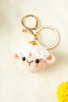 White Crochet Sheep Cute Keychain