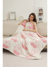 White Cheery Print Reversible Soft Blanket 127*152cm