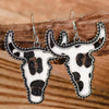 Alloy Animal Print Cow Head Earrings