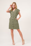 And The Why Button Up Sleeveless Dress - Cocoa Yacht Club