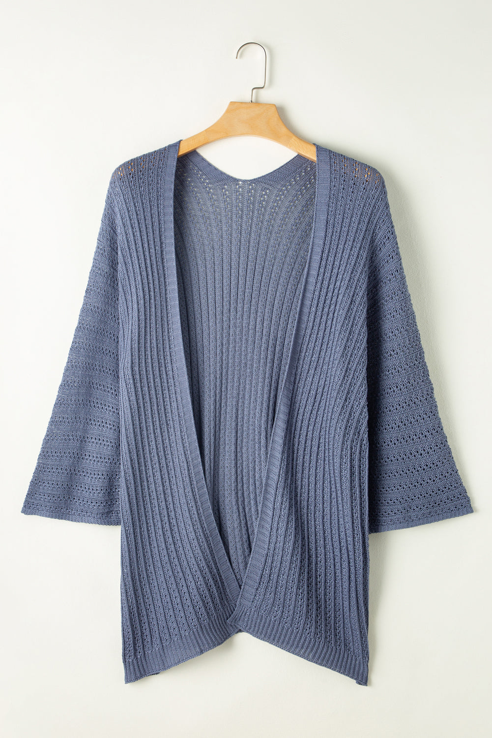 Rose Hollow-out Bracelet Sleeve Knit Cardigan