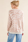 And The Why Leopard Zebra Combo Casual Sweater Top