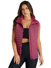 Sky Blue Plush Collared Quilted Zipped Puffer Vest