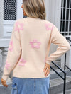 Angel Wings Flower Round Neck Long Sleeve Sweater - Cocoa Yacht Club