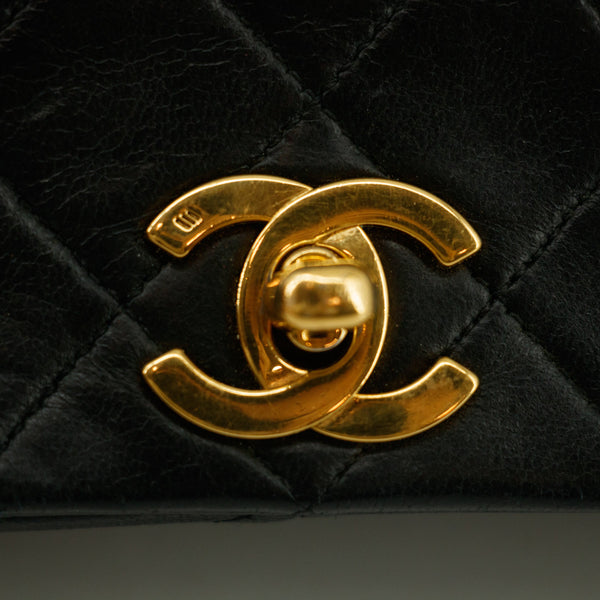 Chanel Matelasse Lambskin Black Single Flap Shoulder Bag