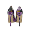 Purple Flower Patent Leather Shoes