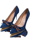 Cocoa Yacht Club Denim Leather Bow Shoes