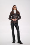 Genuine Mink Fur Embossed Leather Jacket