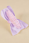 Orchid Petal Solid Color Ribbon Bow Decor Hair Clip