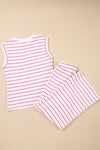 Rose Stripe CasualTee and Wide Leg Pants Set