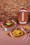 Chestnut Game Day Rugby Shape Disposable Paper Plates