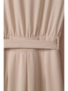 Apricot Boat Neck Knot Wide Leg Jumpsuit