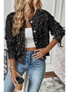 Black Confetti Knit Cropped Cardigan