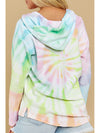 Drawstring Tie-Dye Long Sleeve Hoodie - Cocoa Yacht Club