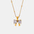 Stainless Steel Inlaid Zircon Bow Necklace - Cocoa Yacht Club