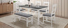 TOPMAX 6-Piece Wood Dining Table Set Kitchen Table Set with Upholstered Bench and 4 Dining Chairs, Farmhouse Style,Gray+White (old sku: SP000003AAK)