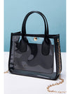 Black PVC PU Leather Chain Strap Clear Shoulder Bag