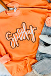 Grapefruit Orange Spooky Graphic Halloween Crew Neck Holiday Sweatshirt