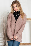 Black Solid Color Buttoned Down Casual Knitted Cardigan - Cocoa Yacht Club