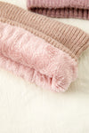 Peach Blossom Winter Beanie Hat and Cozy Sherpa Liner Scarf Set